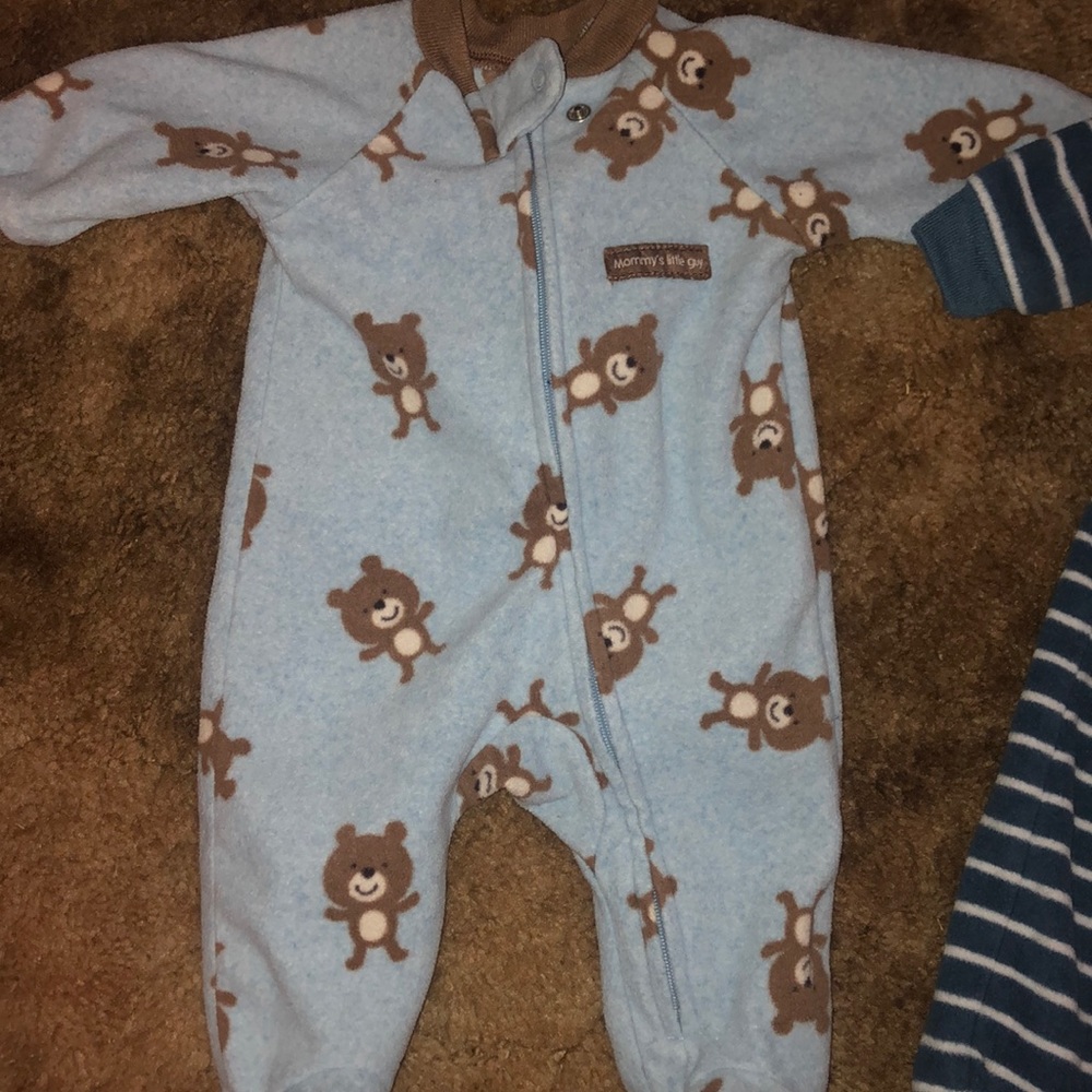 two NB carters fleece footie pajamas - Picture 3 of 6